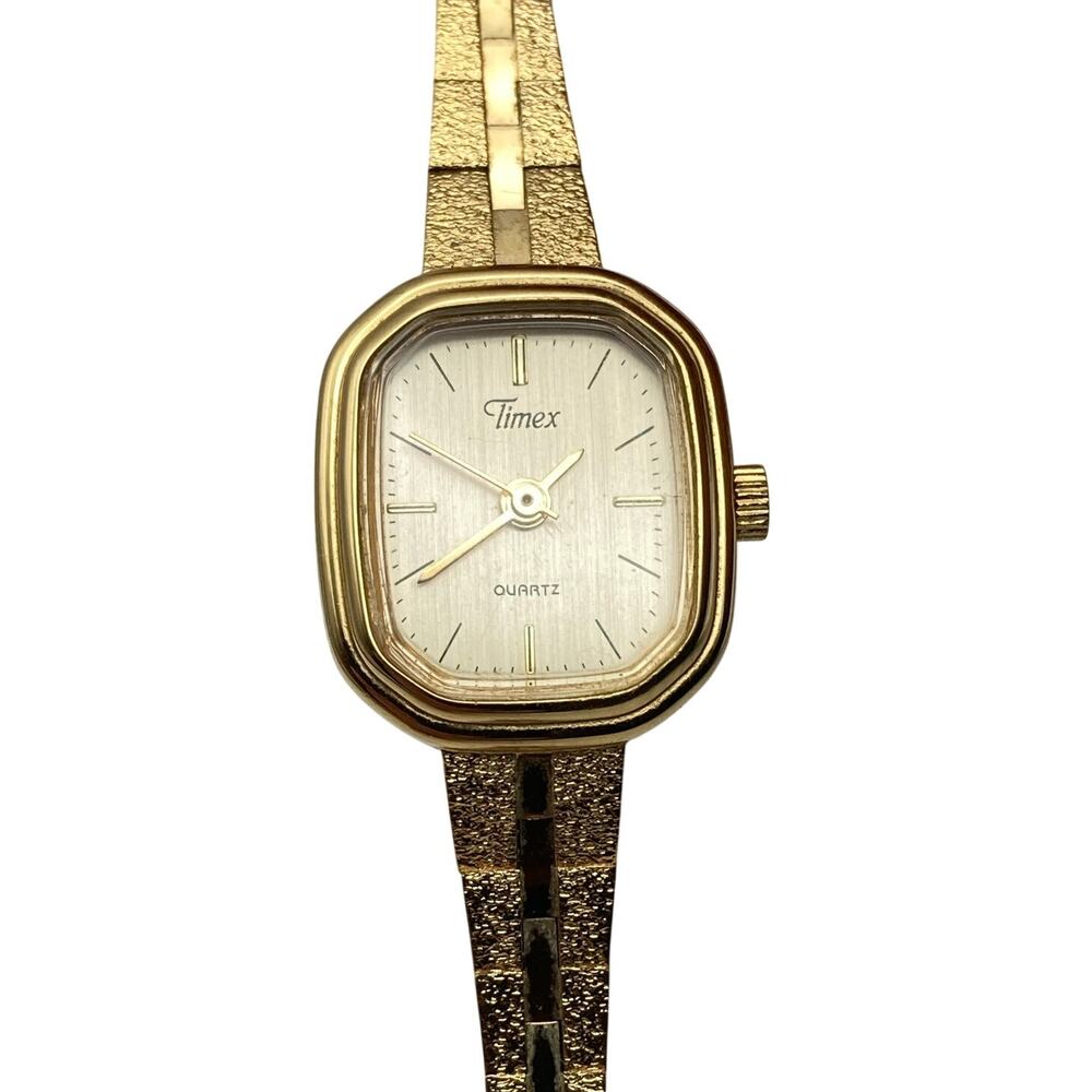 Vintage Timex Petite Dress Cocktail Watch 16mm - Fresh Battery Wrist 5.25-5.5"